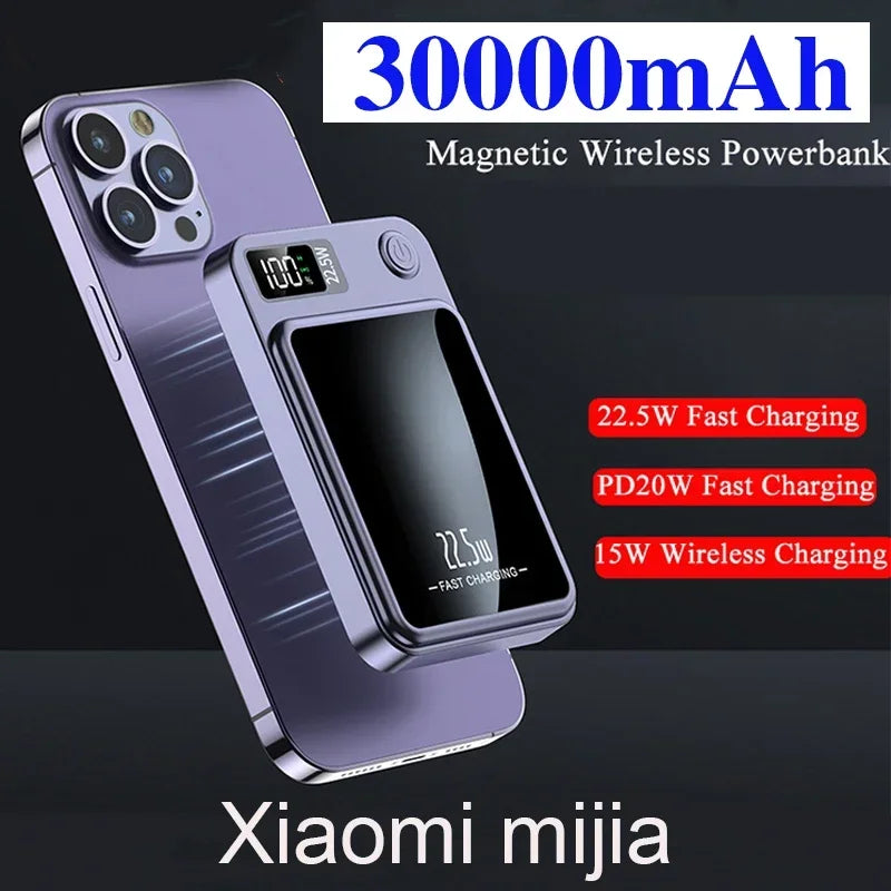 30000mAh Magnetic Qi Wireless Charger Power Bank